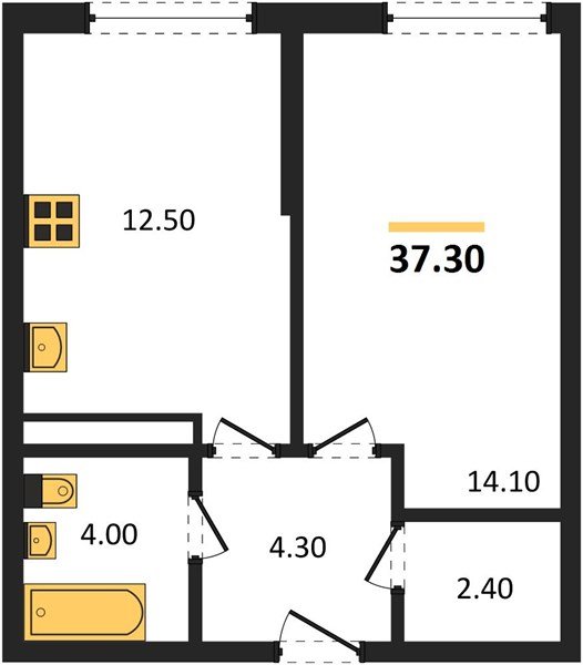 Фото №1: 1-комнатная квартира 37 м² - Краснодар, Догма Парк, мкр. Прикубанский внутригородской округ, ул. Марины Цветаевой, 35