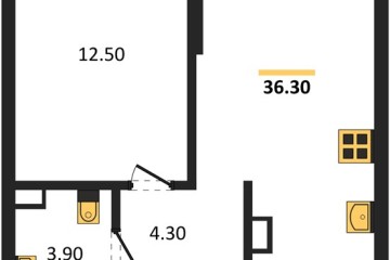 Фото №1: 1-комнатная квартира 36 м² - Краснодар, мкр. Прикубанский внутригородской округ, ул. Марины Цветаевой, 35