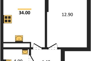 Фото №1: 1-комнатная квартира 34 м² - Краснодар, мкр. Прикубанский внутригородской округ, ул. Марины Цветаевой, 35