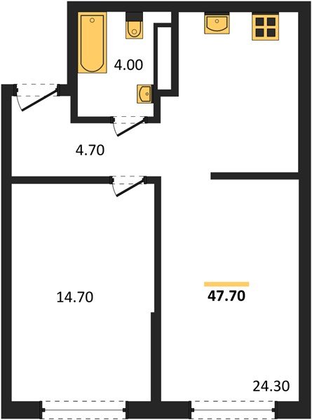 Фото №1: 1-комнатная квартира 47 м² - Краснодар, Догма Парк, мкр. Прикубанский внутригородской округ, ул. Марины Цветаевой, 35