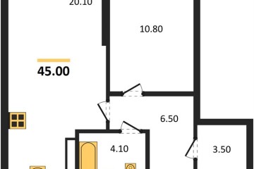 Фото №1: 1-комнатная квартира 45 м² - Краснодар, мкр. Прикубанский внутригородской округ, ул. Марины Цветаевой, 35