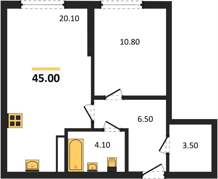 Фото №1: 1-комнатная квартира 45 м² - Краснодар, Догма Парк, мкр. Прикубанский внутригородской округ, ул. Марины Цветаевой, 35