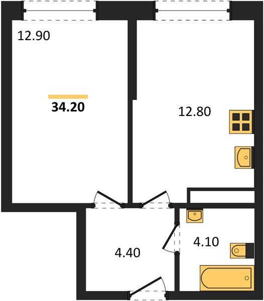 Фото №1: 1-комнатная квартира 34 м² - Краснодар, Догма Парк, мкр. Прикубанский внутригородской округ, ул. Марины Цветаевой, 35