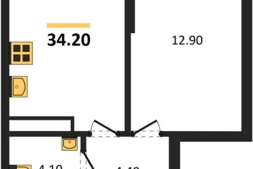 Фото №1: 1-комнатная квартира 34 м² - Краснодар, мкр. Прикубанский внутригородской округ, ул. Марины Цветаевой, 35