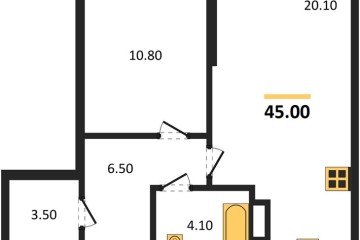 Фото №1: 1-комнатная квартира 45 м² - Краснодар, мкр. Прикубанский внутригородской округ, ул. Марины Цветаевой, 35