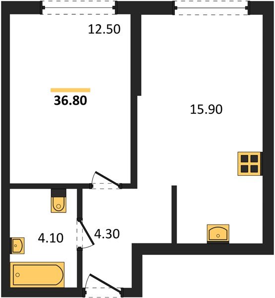 Фото №1: 1-комнатная квартира 36 м² - Краснодар, Догма Парк, мкр. Прикубанский внутригородской округ, ул. Марины Цветаевой, 35