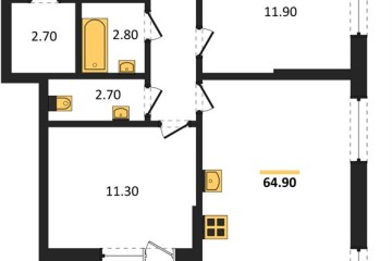 Фото №1: 2-комнатная квартира 64 м² - Краснодар, мкр. Парк Победы, 