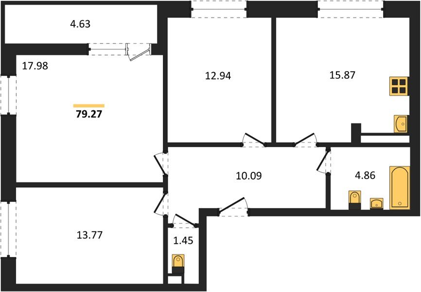 Фото №1: 3-комнатная квартира 80 м² - Краснодар, Прикубанский внутригородской округ, мкр. жилой комплекс Архитектор
