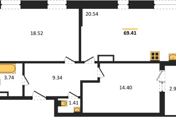 Фото №1: 2-комнатная квартира 70 м² - Краснодар, мкр. жилой комплекс Архитектор, 