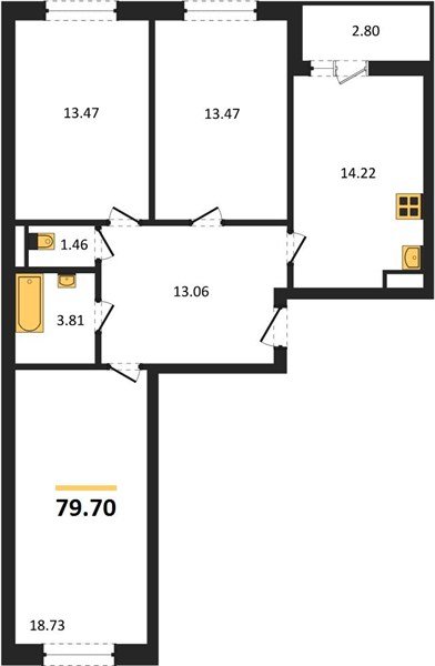 Фото №1: 3-комнатная квартира 79 м² - Краснодар, Прикубанский внутригородской округ, мкр. жилой комплекс Архитектор