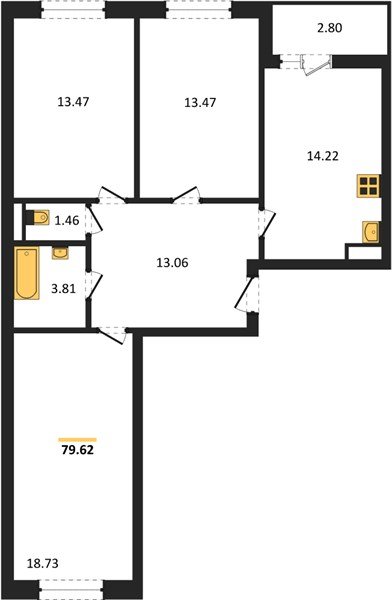 Фото №1: 3-комнатная квартира 79 м² - Краснодар, Прикубанский внутригородской округ, мкр. жилой комплекс Архитектор