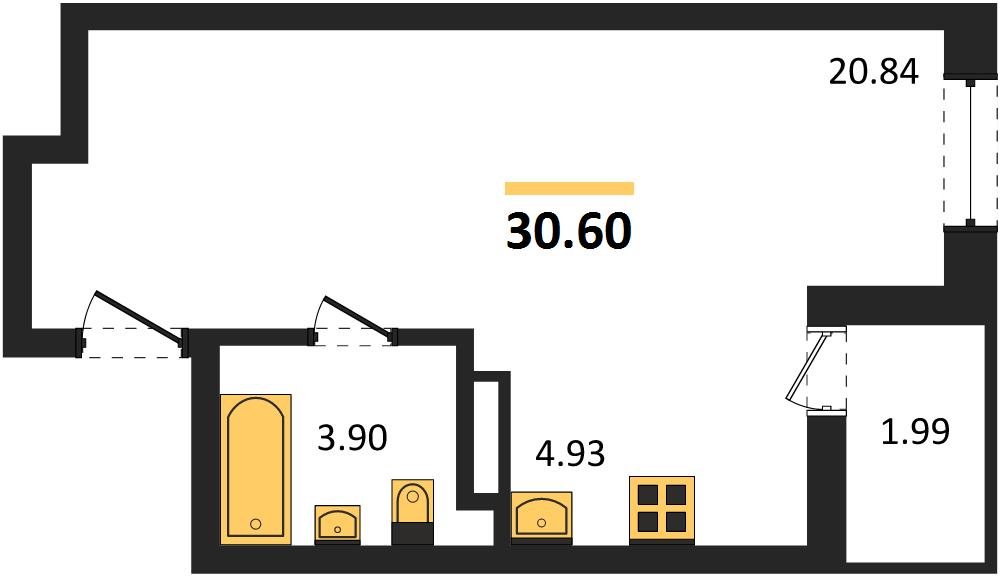 Фото №1: Студия 30 м² - Краснодар, Прикубанский внутригородской округ, мкр. жилой комплекс Архитектор