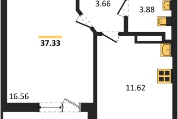 Фото №1: 1-комнатная квартира 37 м² - Краснодар, мкр. жилой комплекс Архитектор, 