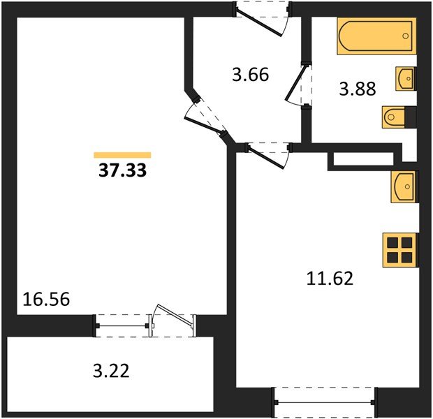 Фото №1: 1-комнатная квартира 37 м² - Краснодар, Прикубанский внутригородской округ, мкр. жилой комплекс Архитектор
