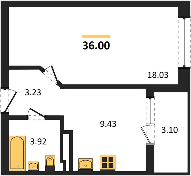 Фото №1: 1-комнатная квартира 36 м² - Краснодар, Прикубанский внутригородской округ, мкр. жилой комплекс Архитектор