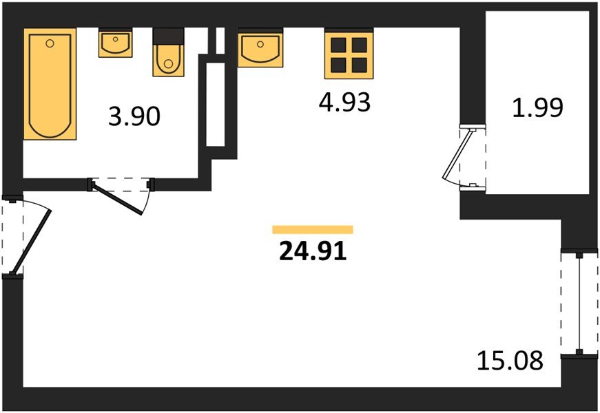 Фото №1: Студия 24 м² - Краснодар, Прикубанский внутригородской округ, мкр. жилой комплекс Архитектор
