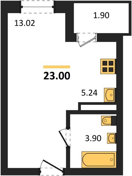 Фото №1: Студия 23 м² - Краснодар, Прикубанский внутригородской округ, мкр. жилой комплекс Архитектор