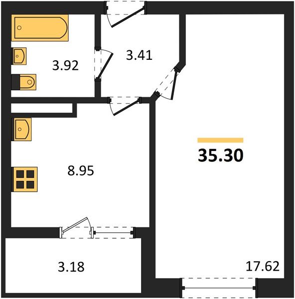 Фото №1: 1-комнатная квартира 35 м² - Краснодар, Прикубанский внутригородской округ, мкр. жилой комплекс Архитектор