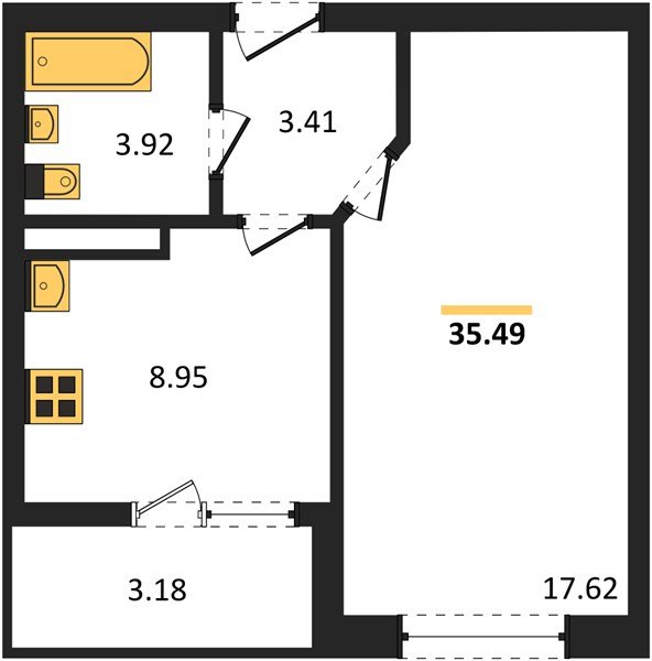 Фото №1: 1-комнатная квартира 35 м² - Краснодар, Прикубанский внутригородской округ, мкр. жилой комплекс Архитектор