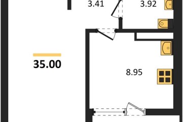 Фото №1: 1-комнатная квартира 35 м² - Краснодар, мкр. жилой комплекс Архитектор, 