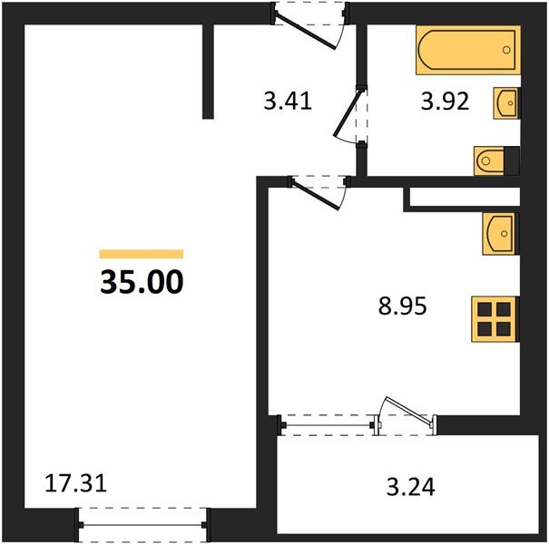 Фото №1: 1-комнатная квартира 35 м² - Краснодар, Прикубанский внутригородской округ, мкр. жилой комплекс Архитектор