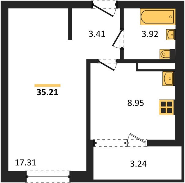 Фото №1: 1-комнатная квартира 35 м² - Краснодар, Прикубанский внутригородской округ, мкр. жилой комплекс Архитектор