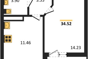 Фото №1: 1-комнатная квартира 34 м² - Краснодар, мкр. жилой комплекс Архитектор, 