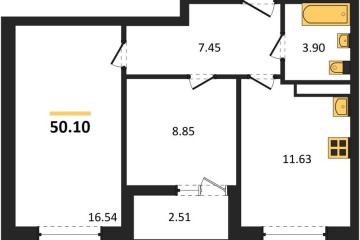 Фото №1: 2-комнатная квартира 50 м² - Краснодар, мкр. жилой комплекс Архитектор, 