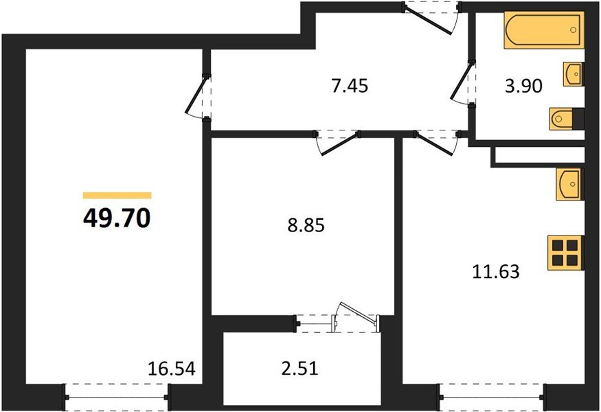 Фото №1: 2-комнатная квартира 49 м² - Краснодар, Прикубанский внутригородской округ, мкр. жилой комплекс Архитектор