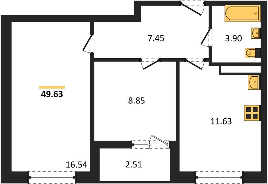 Фото №1: 2-комнатная квартира 49 м² - Краснодар, Прикубанский внутригородской округ, мкр. жилой комплекс Архитектор