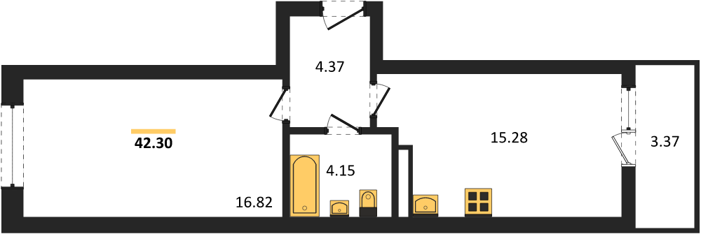 Фото №1: 1-комнатная квартира 42 м² - Краснодар, Прикубанский внутригородской округ, мкр. жилой комплекс Архитектор