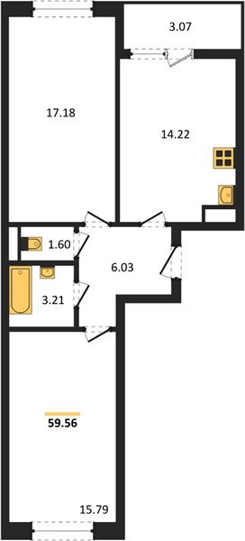 Фото №1: 2-комнатная квартира 59 м² - Краснодар, Прикубанский внутригородской округ, мкр. жилой комплекс Архитектор