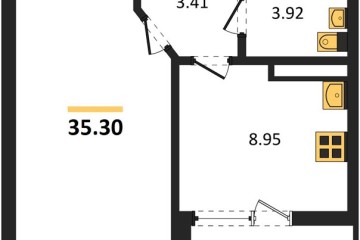 Фото №1: 1-комнатная квартира 35 м² - Краснодар, мкр. жилой комплекс Архитектор, 