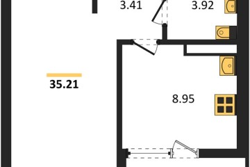 Фото №1: 1-комнатная квартира 35 м² - Краснодар, мкр. жилой комплекс Архитектор, 