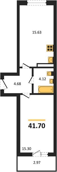 Фото №1: 1-комнатная квартира 41 м² - Краснодар, Прикубанский внутригородской округ, мкр. жилой комплекс Архитектор