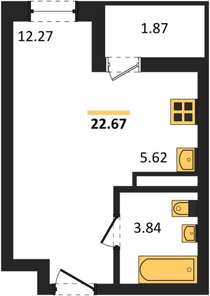 Фото №1: Студия 22 м² - Краснодар, Прикубанский внутригородской округ, мкр. жилой комплекс Архитектор