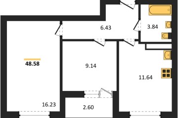 Фото №1: 2-комнатная квартира 48 м² - Краснодар, мкр. жилой комплекс Архитектор, 