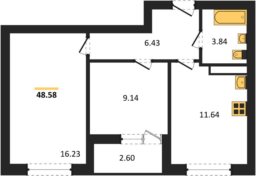 Фото №1: 2-комнатная квартира 48 м² - Краснодар, Прикубанский внутригородской округ, мкр. жилой комплекс Архитектор