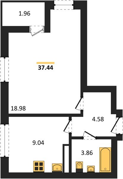 Фото №1: 1-комнатная квартира 38 м² - Краснодар, Прикубанский внутригородской округ, мкр. жилой комплекс Архитектор
