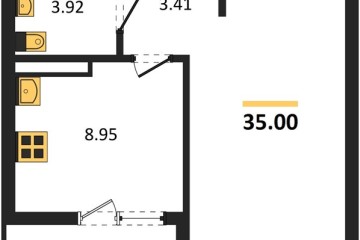 Фото №1: 1-комнатная квартира 35 м² - Краснодар, мкр. жилой комплекс Архитектор, 