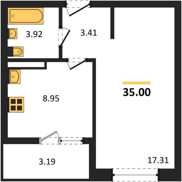 Фото №1: 1-комнатная квартира 35 м² - Краснодар, Прикубанский внутригородской округ, мкр. жилой комплекс Архитектор