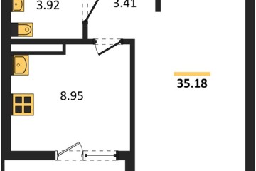 Фото №1: 1-комнатная квартира 34 м² - Краснодар, мкр. жилой комплекс Архитектор, 