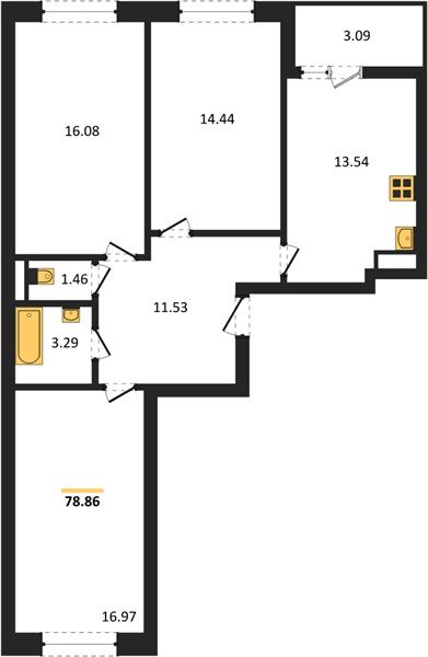 Фото №1: 3-комнатная квартира 79 м² - Краснодар, Прикубанский внутригородской округ, мкр. жилой комплекс Архитектор