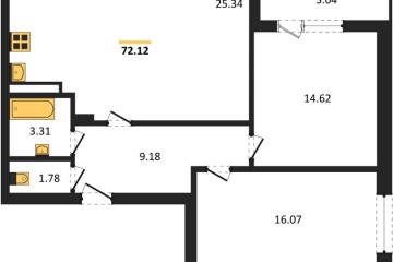 Фото №1: 2-комнатная квартира 72 м² - Краснодар, мкр. жилой комплекс Архитектор, 