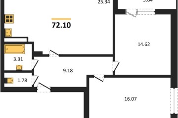 Фото №1: 2-комнатная квартира 72 м² - Краснодар, мкр. жилой комплекс Архитектор, 