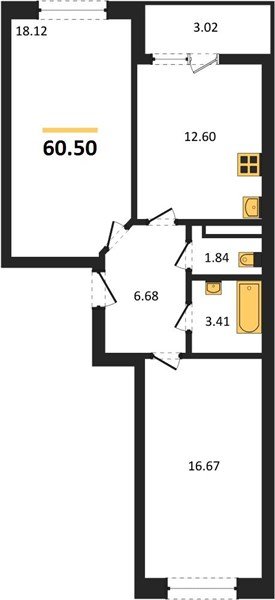 Фото №1: 2-комнатная квартира 60 м² - Краснодар, Прикубанский внутригородской округ, мкр. жилой комплекс Архитектор