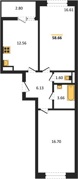 Фото №1: 2-комнатная квартира 59 м² - Краснодар, Прикубанский внутригородской округ, мкр. жилой комплекс Архитектор