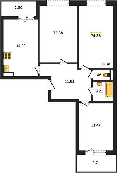 Фото №1: 3-комнатная квартира 80 м² - Краснодар, Прикубанский внутригородской округ, мкр. жилой комплекс Архитектор