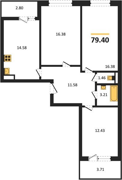 Фото №1: 3-комнатная квартира 79 м² - Краснодар, Прикубанский внутригородской округ, мкр. жилой комплекс Архитектор