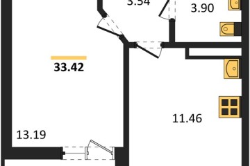 Фото №1: 1-комнатная квартира 33 м² - Краснодар, мкр. жилой комплекс Архитектор, 